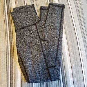 Aerie Gray Black Heather Play Leggings with Pockets